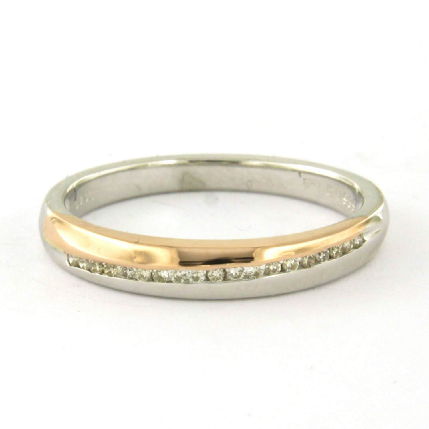 14k bicolour gouden ring met briljant geslepen diamant tot. 0.10ct – F/G - VS/SI kopen? Bied vanaf 350!