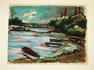 Niet of onleesbaar gesigneerd - Frankrijk impressionistisch Aquarel "de Loire bij Imphy Bourgogne" gesigneerd kopen? Bied vanaf 1!