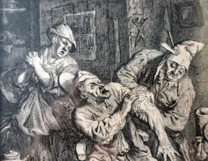 Cornelis Dusart - 2x ets : De vermaarde Schoenmaaker - Heelmeester kopen? Bied vanaf 50!