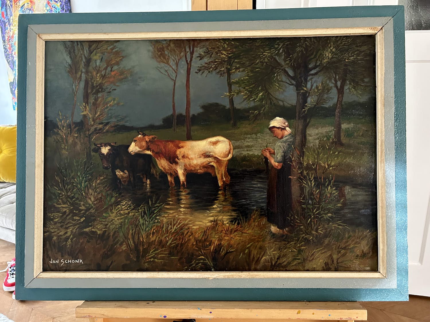 Jan Schonk - Boerin met koe kopen? Bied vanaf 200!