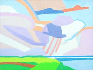 Paul Overhaus - Olieverf op doek, Zonnestralen verkocht voor € 80!