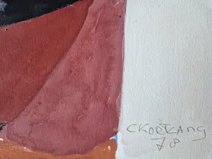 Cees Kortlang - Grote abstract expressionistische gemengde techniek op papier - 1978 - kopen? Bied vanaf 58!