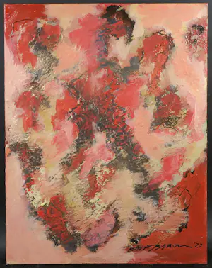 Bert Braam - Acryl op paneel, Zonder titel - Ingelijst (Groot) kopen? Bied vanaf 50!