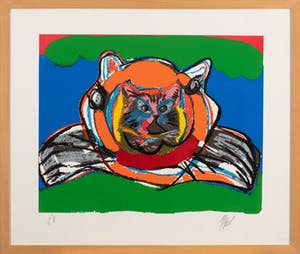Karel Appel - Prachtig ingelijste zeefdruk uit de serie: The three cats - 1977 kopen? Bied vanaf 1295!