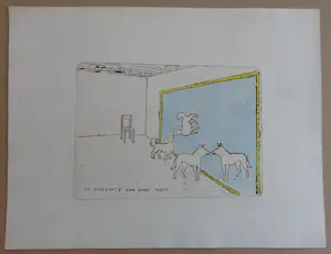 Pieter Holstein - ERNST MACHE / ZW-W ETS + GOUACHE / 50x65cm / SIG kopen? Bied vanaf 95!