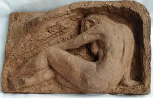 Klaas Pijlman - Chamotte / Aardewerk – Liggend naakt – ca 1979 verkocht voor € 35!