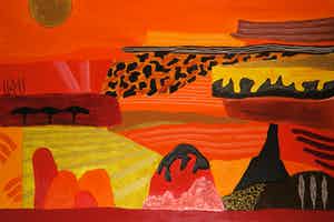 Ronald Boonacker - Aryl op doek, Central Africa (Groot) verkocht voor € 150!