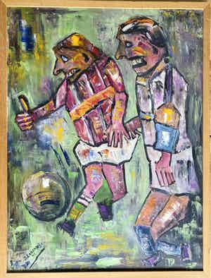 Niet of onleesbaar gesigneerd - J. Lagendijk - Voetballers verkocht voor € 1!