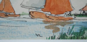 Wiebe A. van der Zee - zeilbootjes - aquarel kopen? Bied vanaf 20!