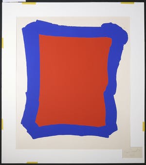Bram Bogart - Zeefdruk, Blauw Rood kopen? Bied vanaf 150!