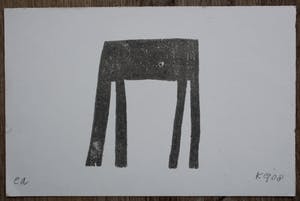 Klaas Gubbels - houtdruk: tafel - 2008 kopen? Bied vanaf 195!