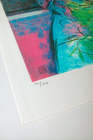 Claude Manoukian - ‘Femme et fleurs‘, lithografie, handgesigneerd kopen? Bied vanaf 55!