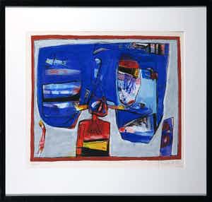 Geert Vrijdag - Zeefdruk, Zonder titel - Ingelijst verkocht voor € 50!