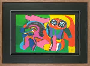 Karel Appel - Gesigneerde litho uit de uitgave Ariel 19 - Ingelijst verkocht voor € 1!