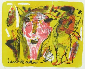 Dominique Chan - Zeefdruk, Lambada - Ingelijst kopen? Bied vanaf 1!