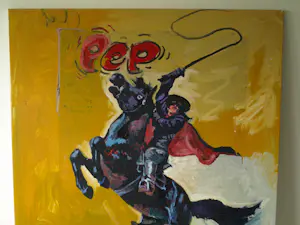 Peter Klashorst - Acrylverf op doek , Zorro, cover van ‘Pep’ nr. 8 , 1965 – 115 x 105 cm kopen? Bied vanaf 400!