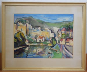 Henk van den Idsert - gouache op papier - stads- en havengezicht kopen? Bied vanaf 250!