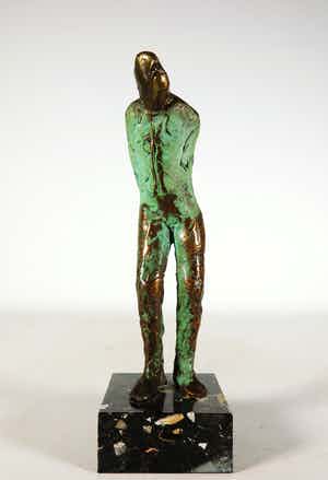 Sjer Jacobs - Brons, Staande man verkocht voor € 200!