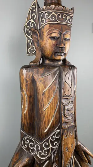 Niet of onleesbaar gesigneerd - Staande houten Boedhha - 175cm kopen? Bied vanaf 1!