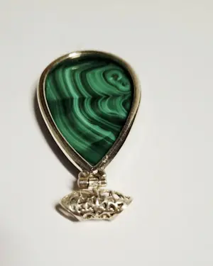 Nieuwe Zilveren Hanger met Malachiet kopen? Bied vanaf 65!