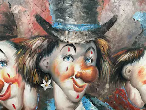 Niet of onleesbaar gesigneerd - Drie clowns kopen? Bied vanaf 10!