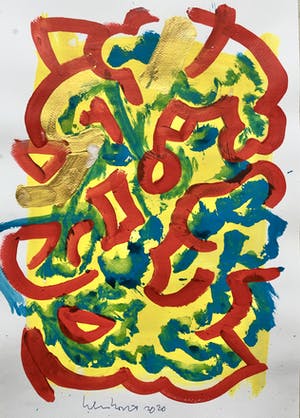 Peter Klashorst - Abstracte compositie kopen? Bied vanaf 49!
