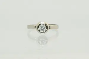 Acheter20- Elegant 14K wit gouden solitair ring briljant geslepen (H/si) 0.20) diamant? Enchérissez de 210!