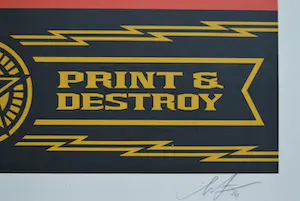 Shepard Fairey - PRINT AND DESTROY SIGNED OFFSET LITHOGRAPH kopen? Bied vanaf 1!