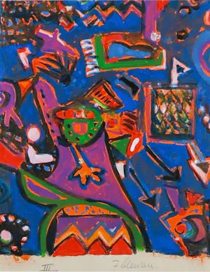 Gertie Janssen - Gouache en potlood op papier, Drieluik, I, II, III - Ingelijst kopen? Bied vanaf 100!