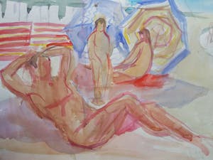 Jan Tullemans - Dagje aan het strand - Vrolijk en groot werk. kopen? Bied vanaf 125!