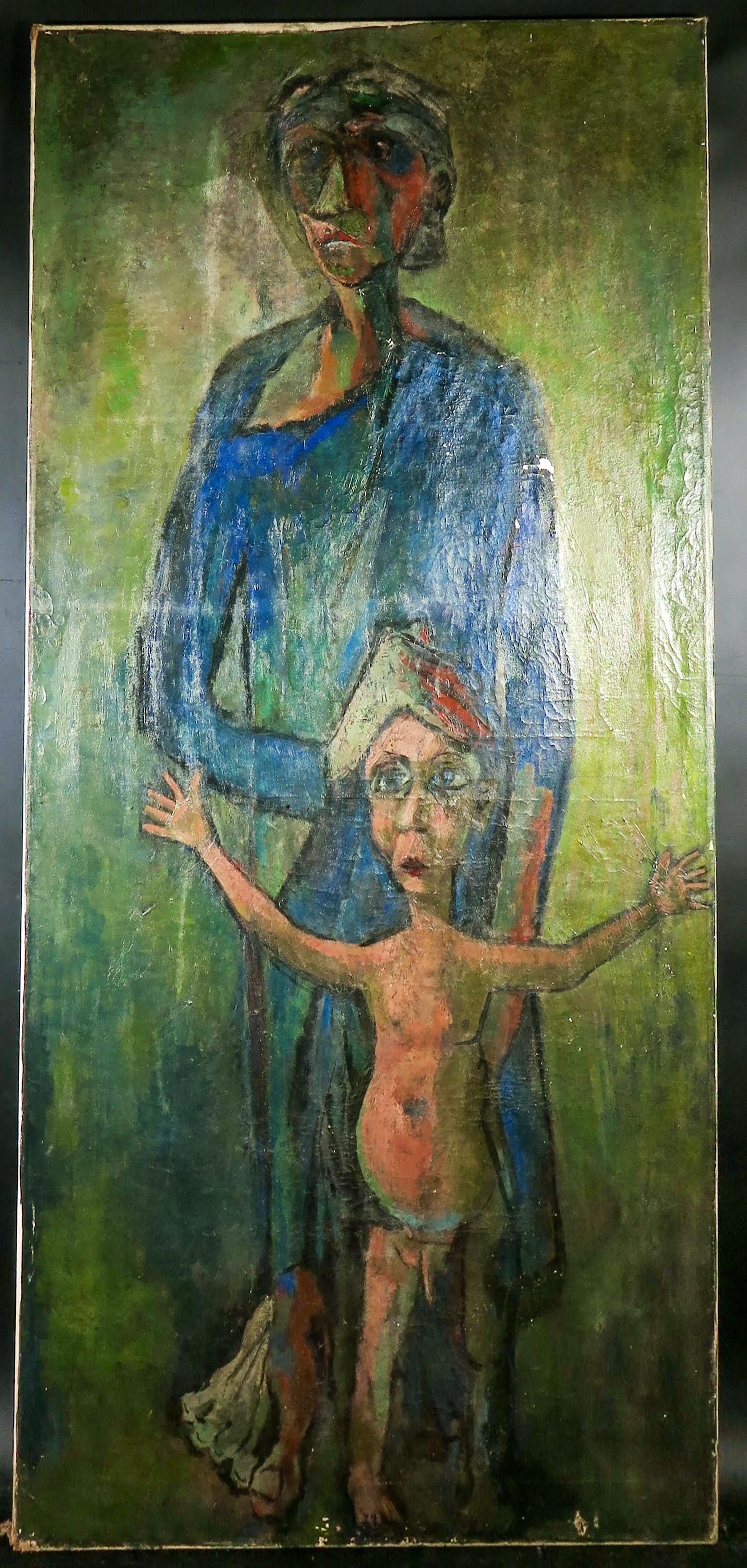 Aart Roos - Olieverf op doek, Moeder en kind (Zeer groot) kopen? Bied vanaf 1!