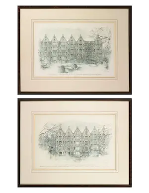 Willem Gerard Hofker - Lot van twee offsets, Achtergracht te Amsterdam - Ingelijst kaufen? Bieten Sie von 1!