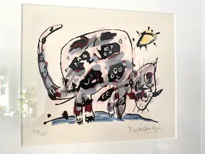 Kees Salentijn - 4 litho's van katten en vissen. kaufen? Bieten Sie von 400!