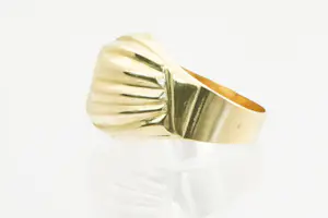 57 - Mooi gedetailleerde 18 Krt geel gouden "tulband" of fantasie ring kopen? Bied vanaf 330!