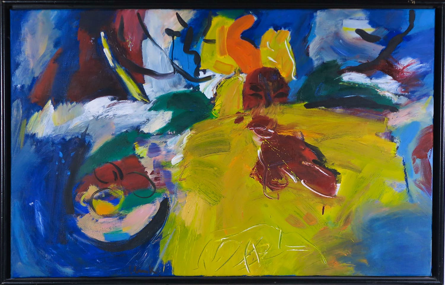 Henk Eikenaar - Acryl op doek, Abstracte compositie - Ingelijst kaufen? Bieten Sie von 120!