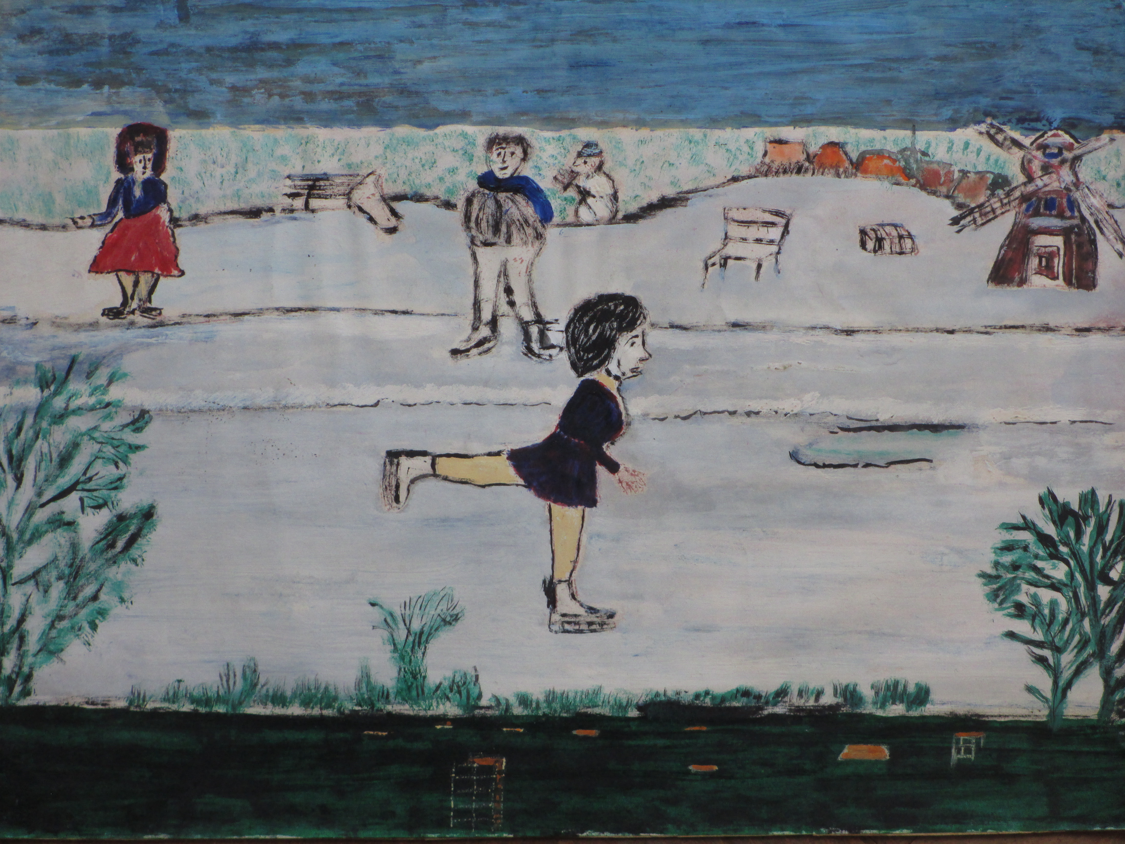 Leo Neervoort - Schaatsster in Hollandse Winter - Gemengde techniek kopen? Bied vanaf 40!