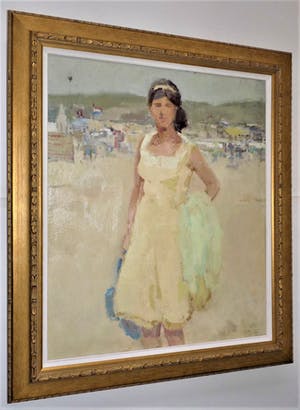 Hessel de Boer - Dame aan het strand kopen? Bied vanaf 1000!