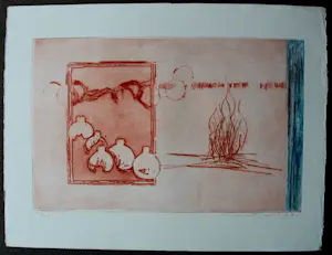 Jan Montyn - Ets: Elementen vuur en water III - 1992 kopen? Bied vanaf 115!