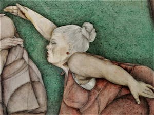 Niet of onleesbaar gesigneerd - Karikaturale & gesigneerde Pasteltekening "Ballerina's" - Fraai ingelijst! kopen? Bied vanaf 1!