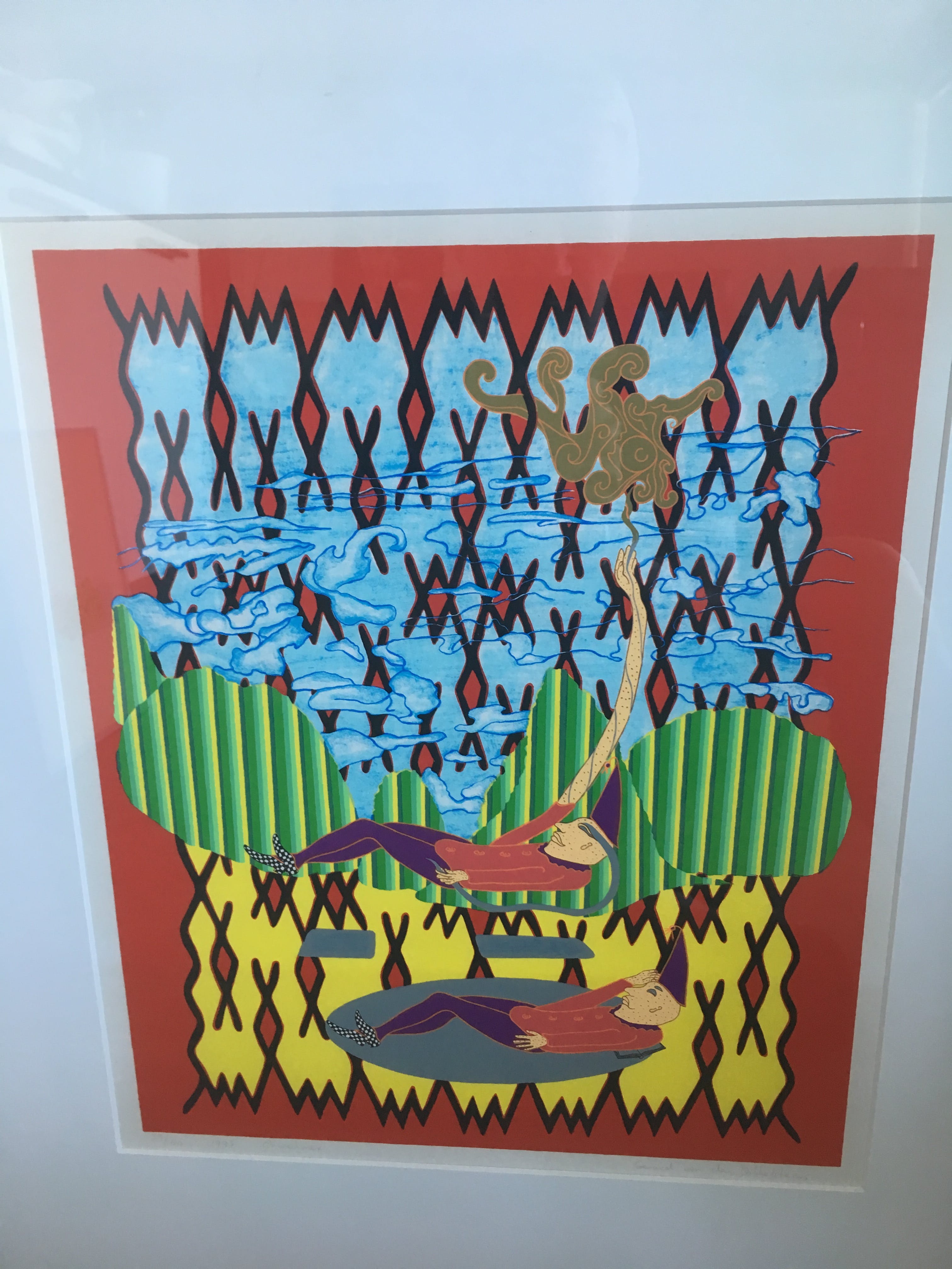 Gerard Van den Dobbelsteen - Zeefdruk , ‘ Chinedmex ‘ , ingelijst. kopen? Bied vanaf 50!