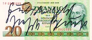 Joseph Beuys - Handgesigneerde Zwanzig Mark verkocht voor € 1!