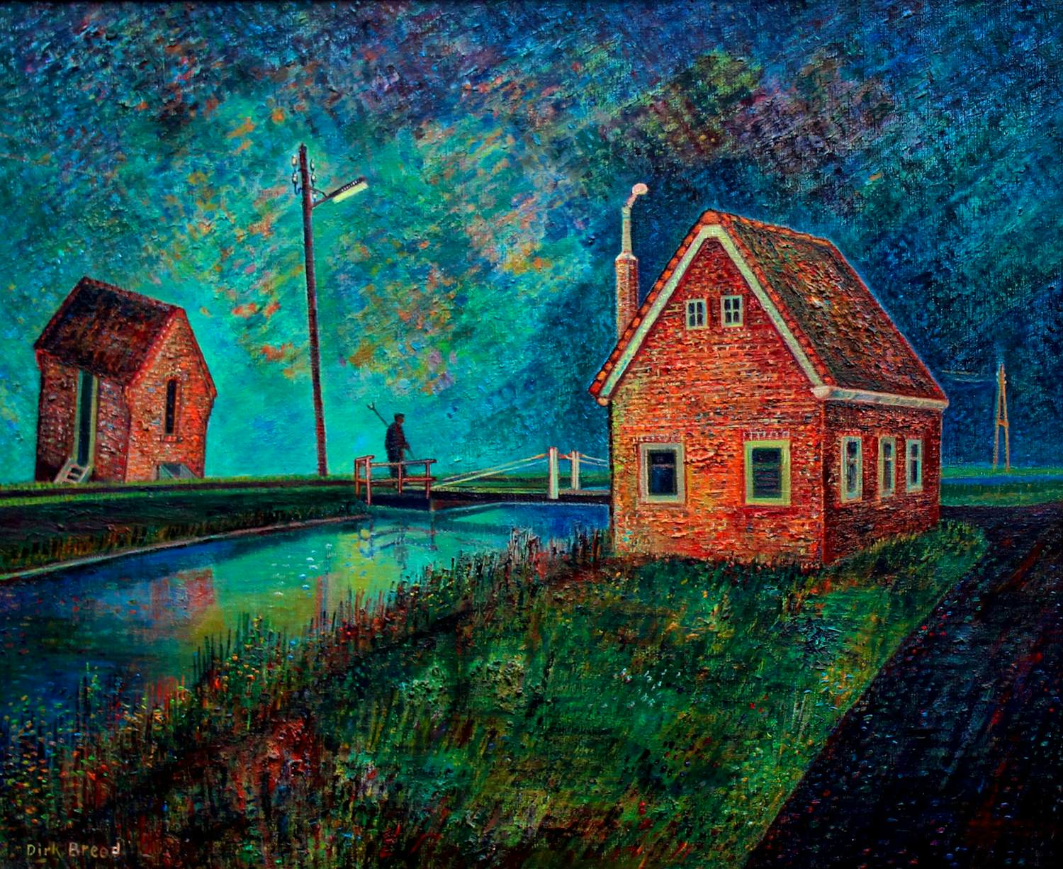 Dirk Breed - Ingelijste olieverf op doek(nette lijst!) kopen? Bied vanaf 1500!