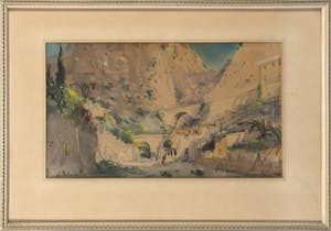 Niet of onleesbaar gesigneerd - Aquarel, Berglandschap - Ingelijst kopen? Bied vanaf 1!