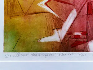 Frea Lenger - in zeer kleine oplage (20) gemaakte kleuren Ets "in elkaar doorlopend" kopen? Bied vanaf 37!