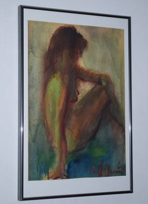 Paul Daenen - Zittende naakte vrouw - 1964 kopen? Bied vanaf 45!