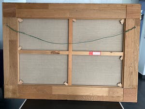 AcheterWim Ricourt - bijzondere, grote zeefdruk gekleefd op doek in massieve eiken kader? Enchérissez de 180!