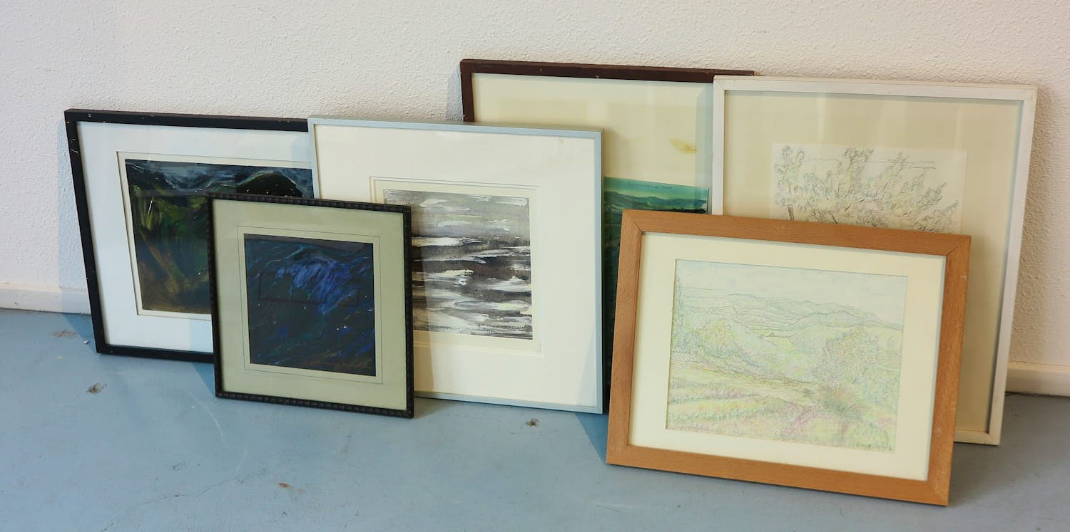 Janus Nuiten - Lot van 6 unieke werken op papier, Lanschappen kopen? Bied vanaf 75!