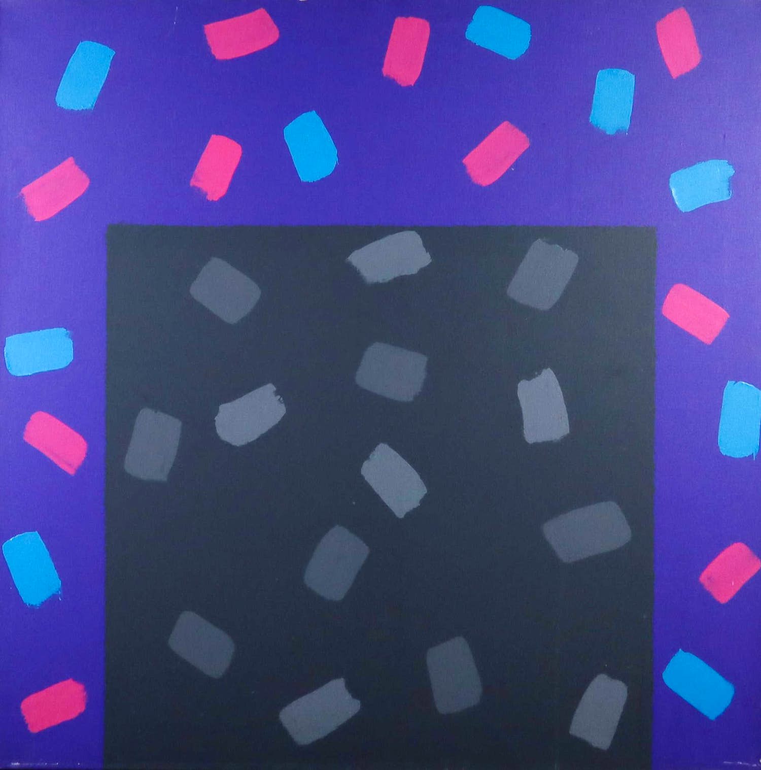 Hugo van Valkenburg - Acryl op doek, Het grijs van kleur (Groot) verkocht voor € 1!