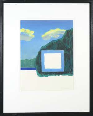 Roger Raveel - Litho, Een vierkant op het einde van de zomer - Ingelijst verkocht voor € 700!