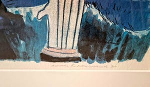 Michel van Overbeeke - Litho met Bladgoud - The Kiss - Ingelijst kopen? Bied vanaf 75!